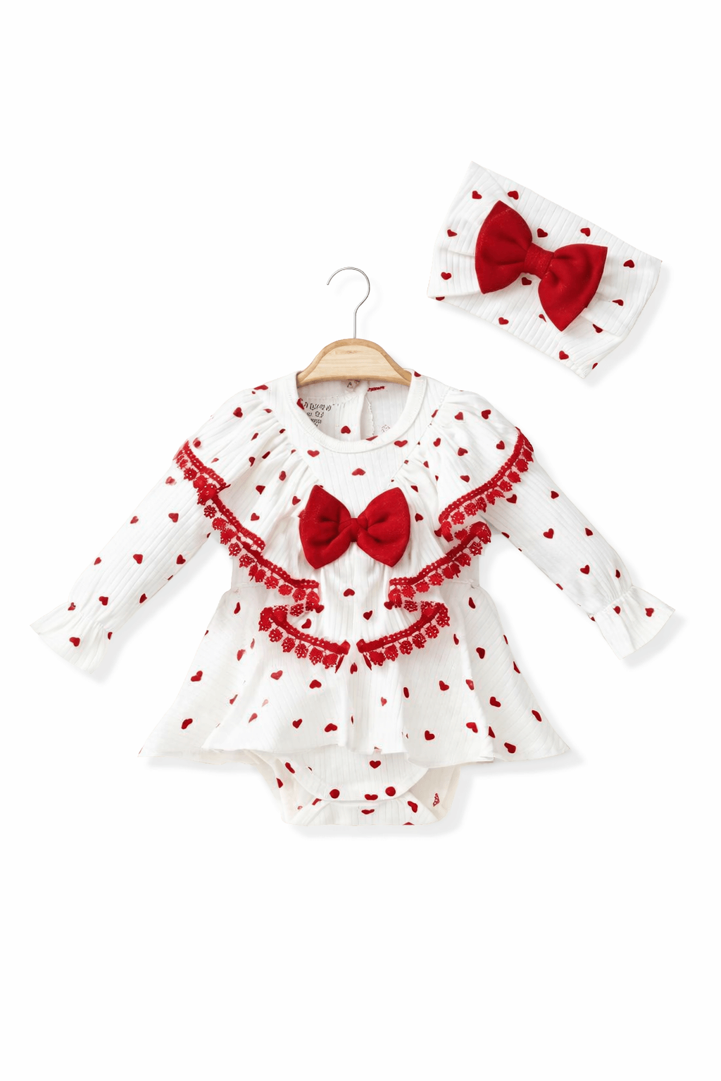 Bayramlık yazlık kız bebek 2’li romper set pamuklu şık model