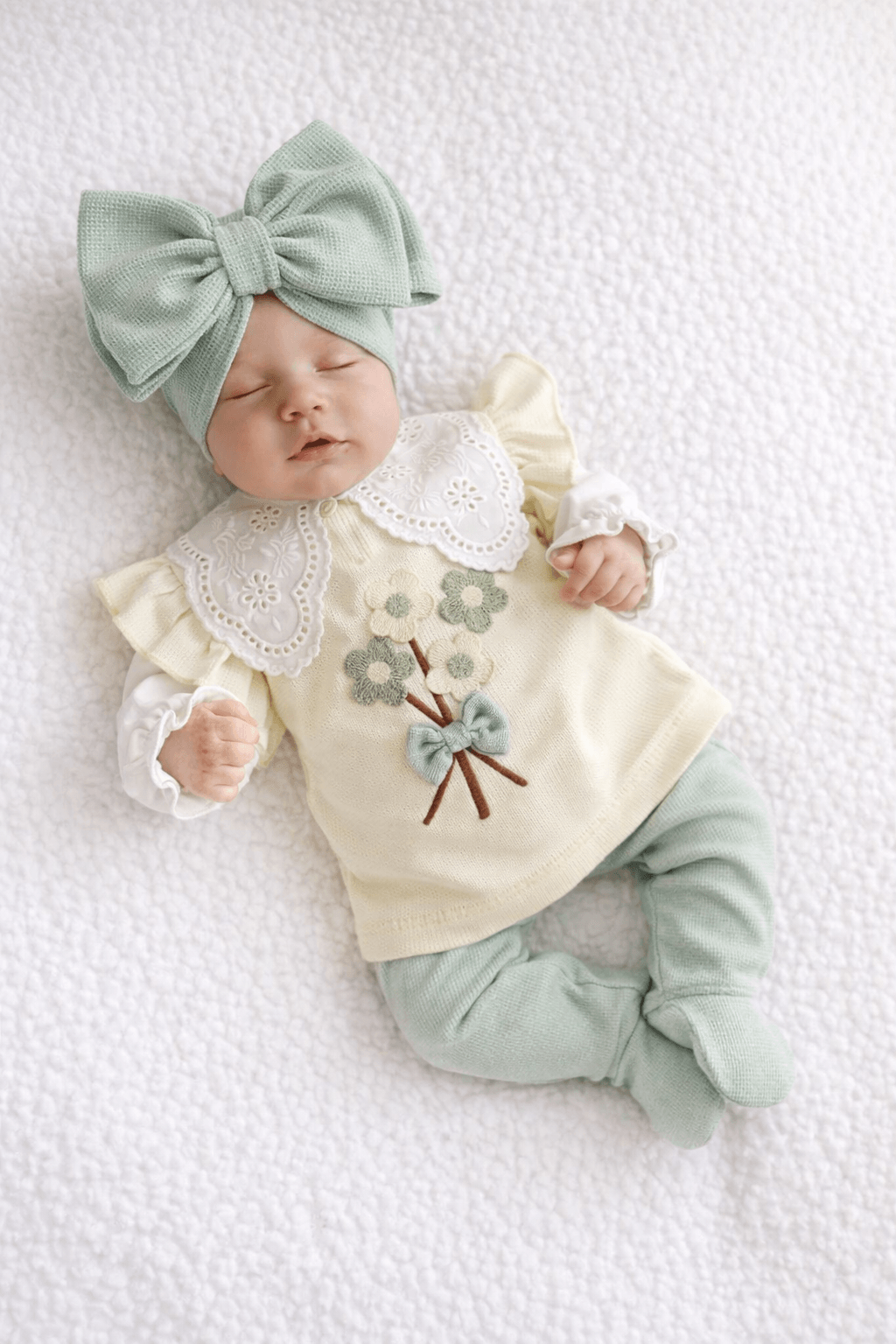 10lu Hastane Çıkış seti Kutulu kız bebek çiçekli