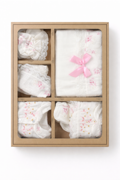 Kız Bebek Müslin Kumaş 10lu Hastane Çıkış Seti