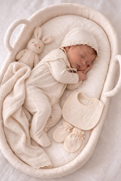 Krem dantelli yenidoğan kız bebek hastane çıkış seti tulum şapka önlük eldiven ve battaniye